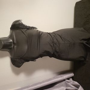 Romper with fringe short sleeves,Stretchy 3X